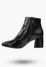 Buty Damskie Botki Ocieplane Ekoskóra Czarne Na Klocku Na Zimę RMR2025-4