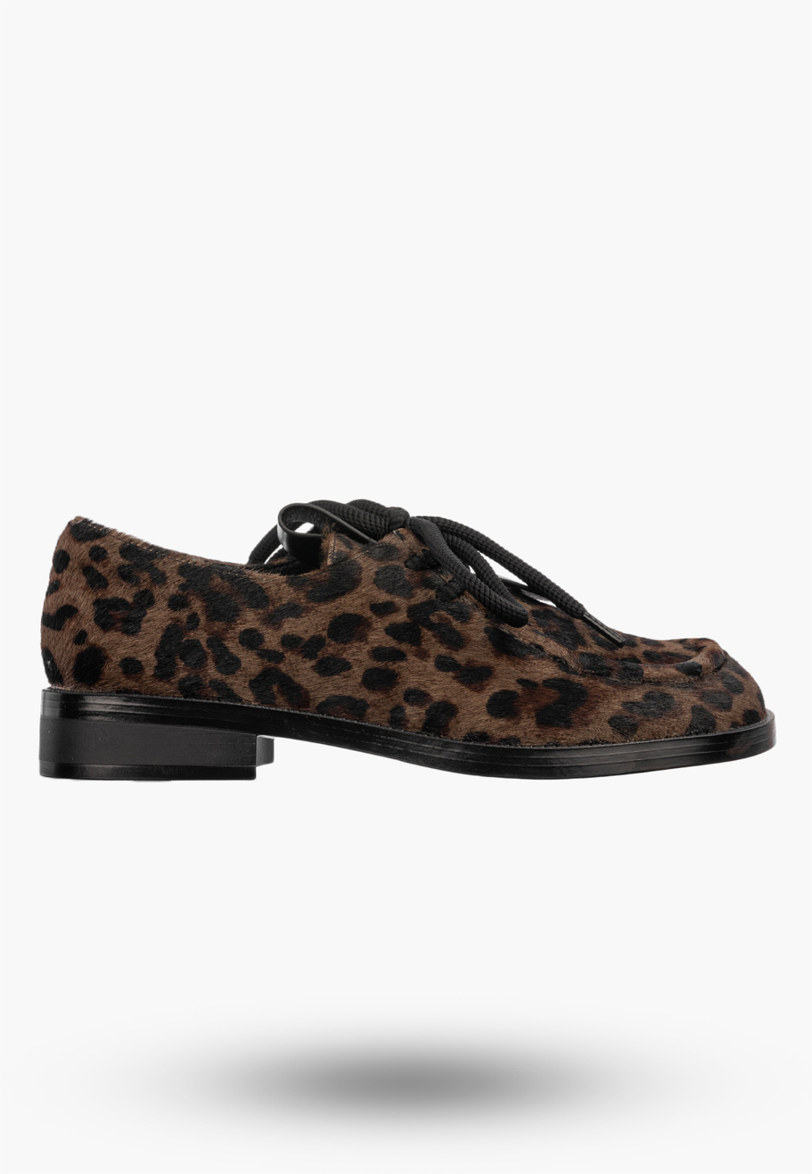 Półbuty Damskie Skórzane Buty Eleganckie Niskie Panterka D&A