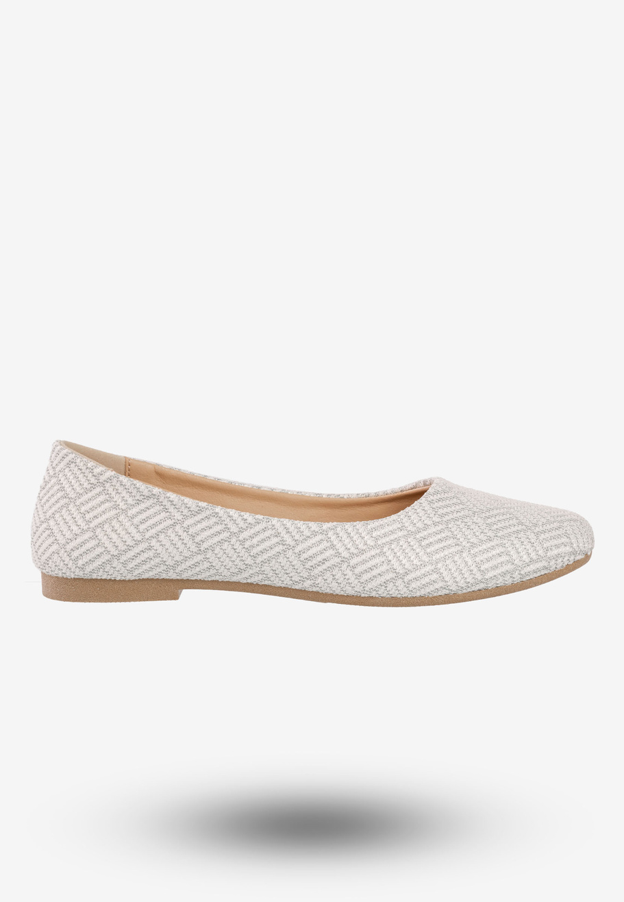 Baleriny Damskie Eleganckie Buty Na Wiosnę Lato Jezzi Białe 25BLL02-9047