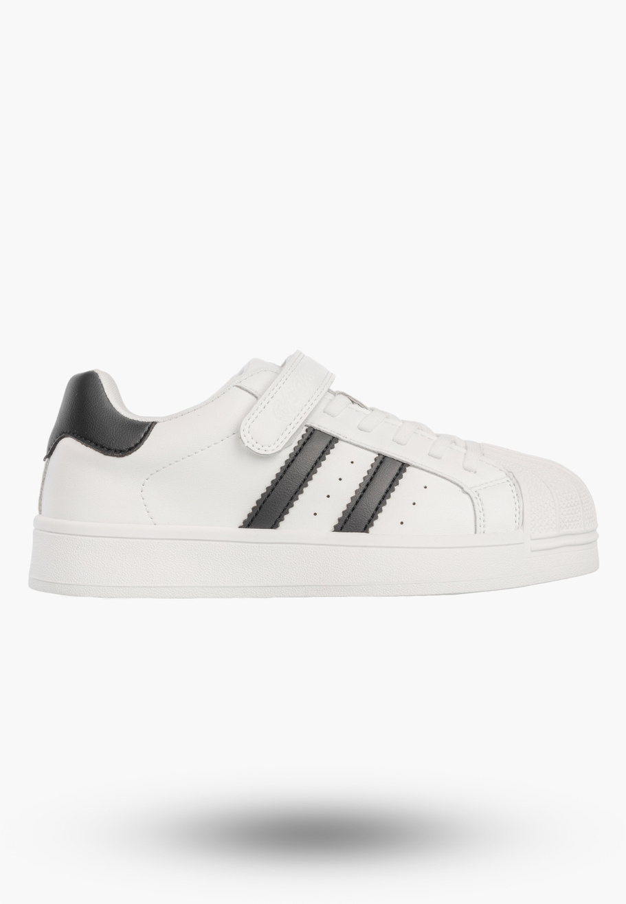 Sneakersy Dziecięce Ekoskóra Buty Na Rzepy Sportowe Modne Białe Apawwa ABC1793R