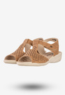 Sandały Damskie Ekoskóra Buty Na Wiosnę Lato Aloeloe Camel AA244046
