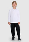 Longsleeve Chłopięcy 4F Regular Bluzka z kołnierzykiem Biała 4FJWAW25TLONM483