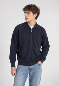 Sweter Męski Rozpinany Na Zamek Klasyczny Casual Elegancki Granatowy