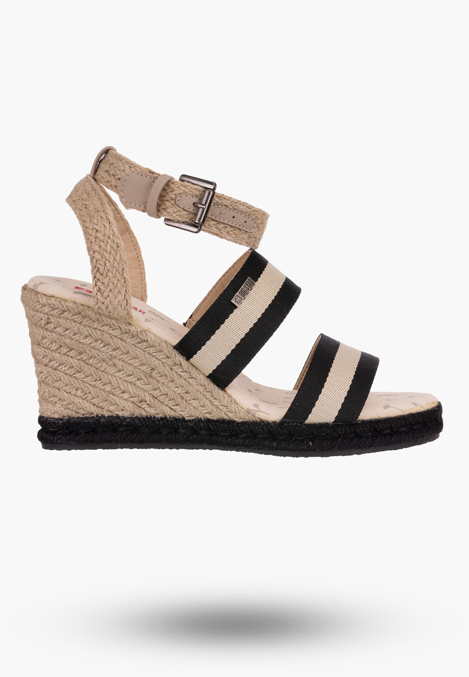 Sandały na koturnie Big Star Czarne Buty Damskie LL274884
