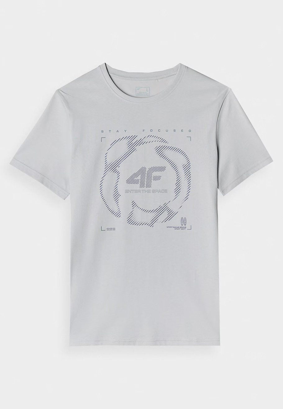 Koszulka Męska 4F Sportowy T-shirt Szary Regular 4FWAW24TTSHM1587
