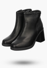 Botki Damskie JEZZI Buty Ekoskóra Ocieplane Eleganckie Czarne
