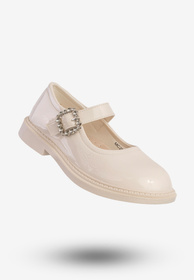 Półbuty Dziewczęce Ekoskóra Eleganckie Buty Beżowe Apawwa MC285