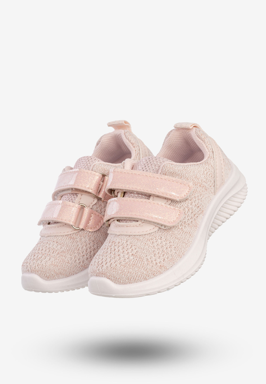 Sneakersy Dziecięce Na Rzepy Buty Sportowe Lekkie Pudrowy Róż Apawwa
