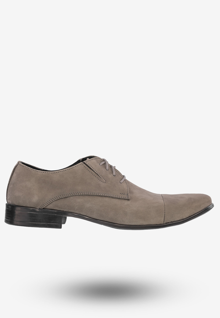 Półbuty Wizytowe Męskie Buty Eleganckie Peppe Rosso Popiel M452P