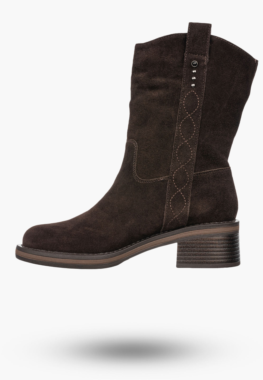 Botki Damskie BIG STAR Buty Zamszowe Ocieplane Brązowe UU274607