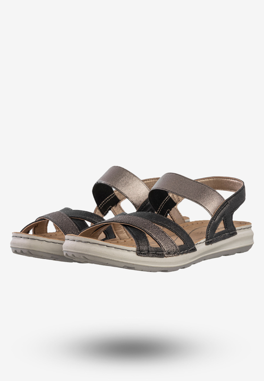 Sandały Damskie Ekoskóra Buty Wygodne Inblu Czarny EA000015