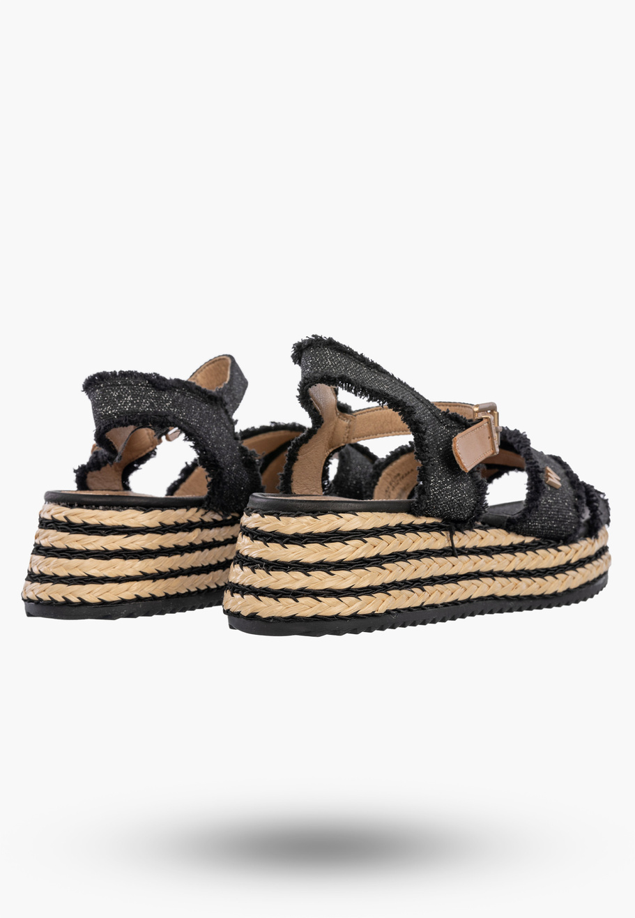 Sandały Damskie Wrangler Na Koturnie Buty Materiałowe Espadryle Granatowe KIM TEX