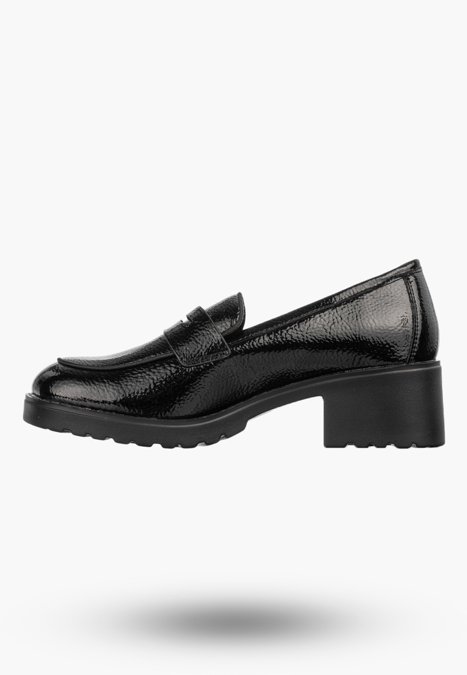 Mokasyny Damskie Ekoskóra Buty Na Obcasie Niskie Eleganckie Czarne POTOCKI