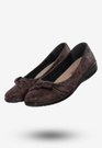 Baleriny Damskie Buty Eleganckie Brązowe Aloeloe Y224003