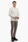 Sweter Męski Zimowy Wełniany Ciepły Elegancki Stylowy Kremowy