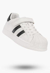 Sneakersy Dziecięce Ekoskóra Buty Na Rzepy Sportowe Modne Białe Apawwa ABC1793R