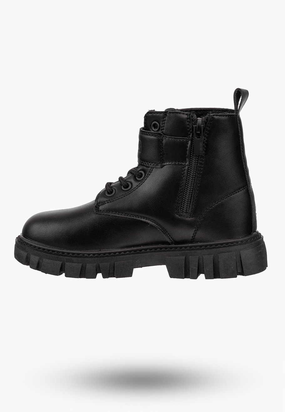 Buty Dziewczęce BIG STAR Trzewiki Ocieplane Eko Skóra Czarne OO374084