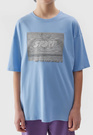 Koszulka Chłopięca 4F T-shirt Niebieski z nadrukiem 4FJRSS24TTSHM1644