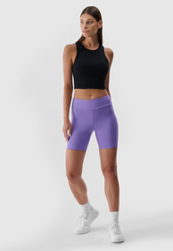 Legginsy Damskie Krótkie 4F Treningowe Fioletowe 4FRSS24TSTIF007