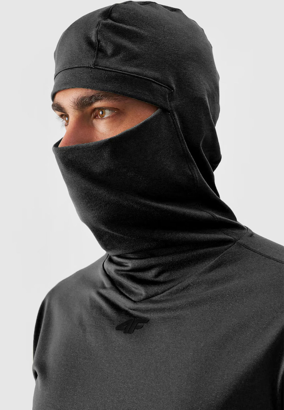 Bluza Termoaktywna Męska 4F Ocieplana z Kominiarką Narciarska Czarna 4FWAW24UBRUM077