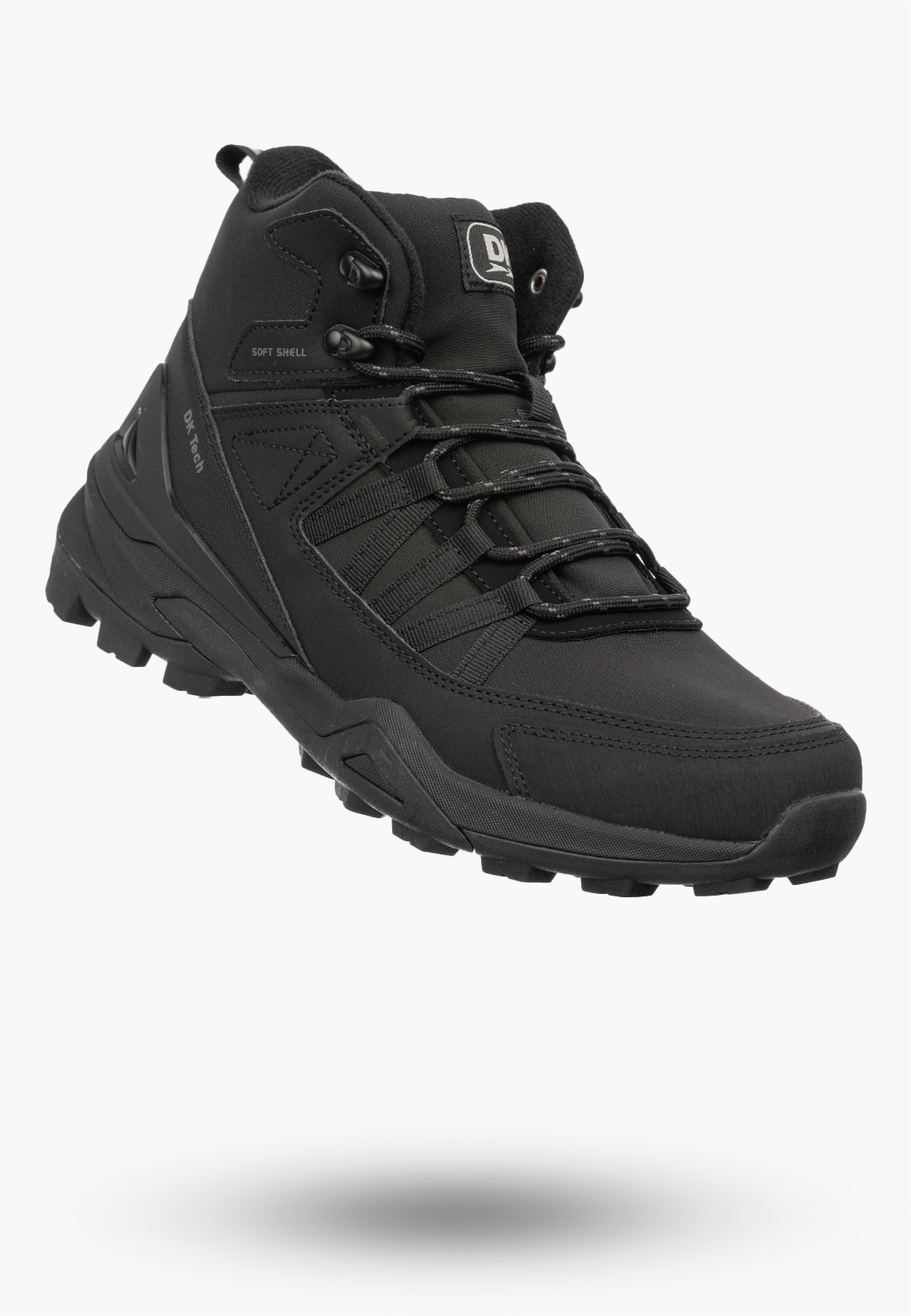 Buty Trekkingowe Męskie DK Softshell Sportowe Wysokie Terenowe Czarne