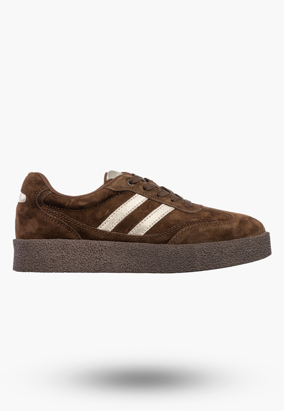Sneakersy Damskie Skórzane Buty Sportowe Półbuty Brązowe D&A