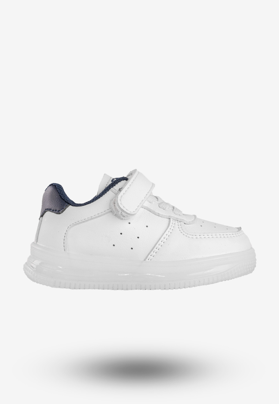 Sneakersy Dziecięce Ekoskóra Na Rzepy Buty Sportowe Białe Apawwa NC18