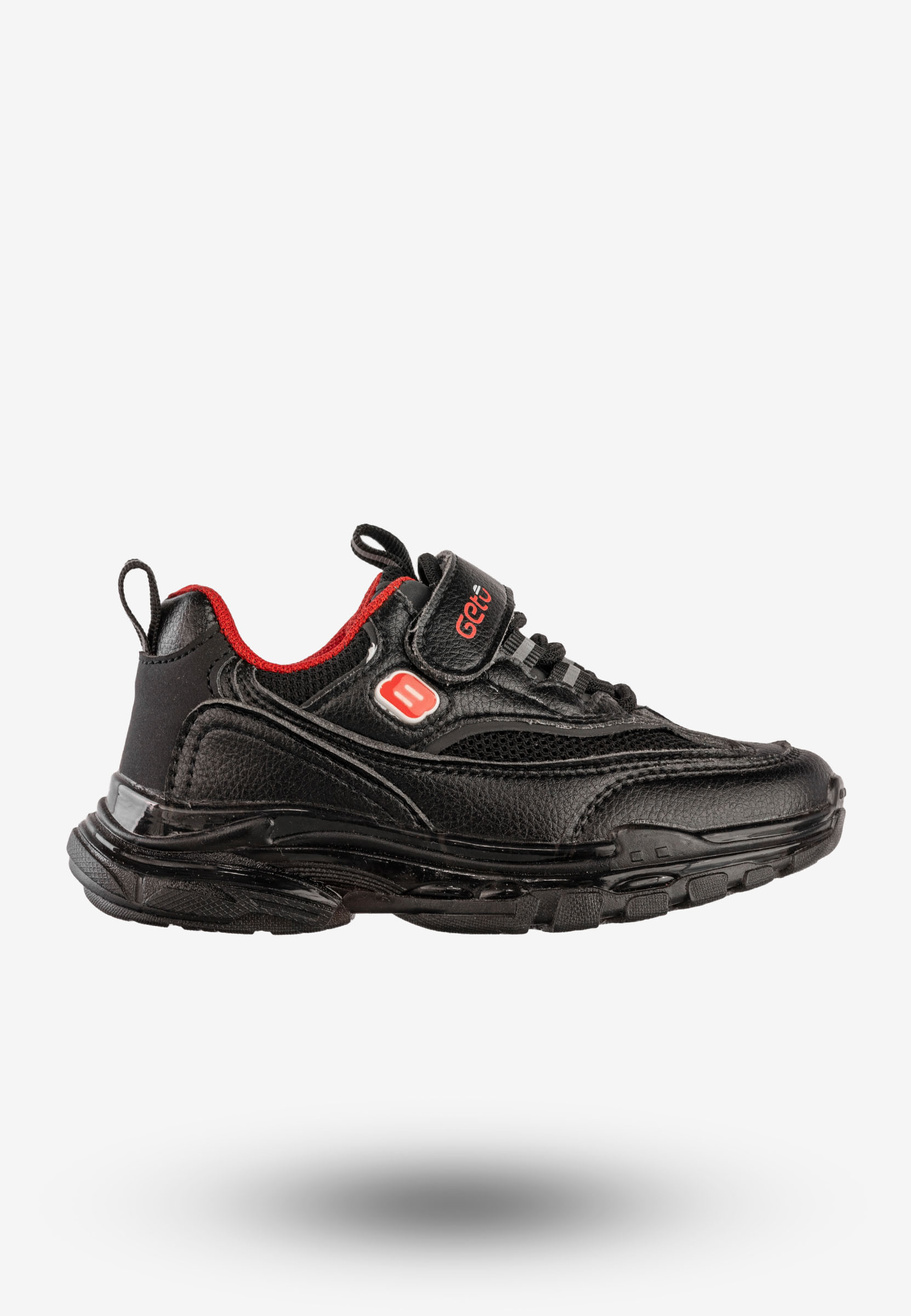 Sneakersy Dziecięce Na Rzepy Buty Sportowe Czarne Gelteo F-861