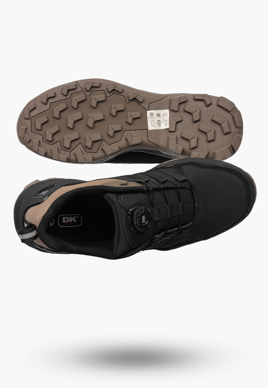 Trekkingowe Buty Męskie DK Softshell Sportowe Terenowe Czarno-Brązowe