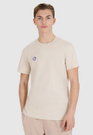 Koszulka Męska 4F T-shirt Regular Z Nadrukiem Beżowy 4FRSS24TTSHM2076
