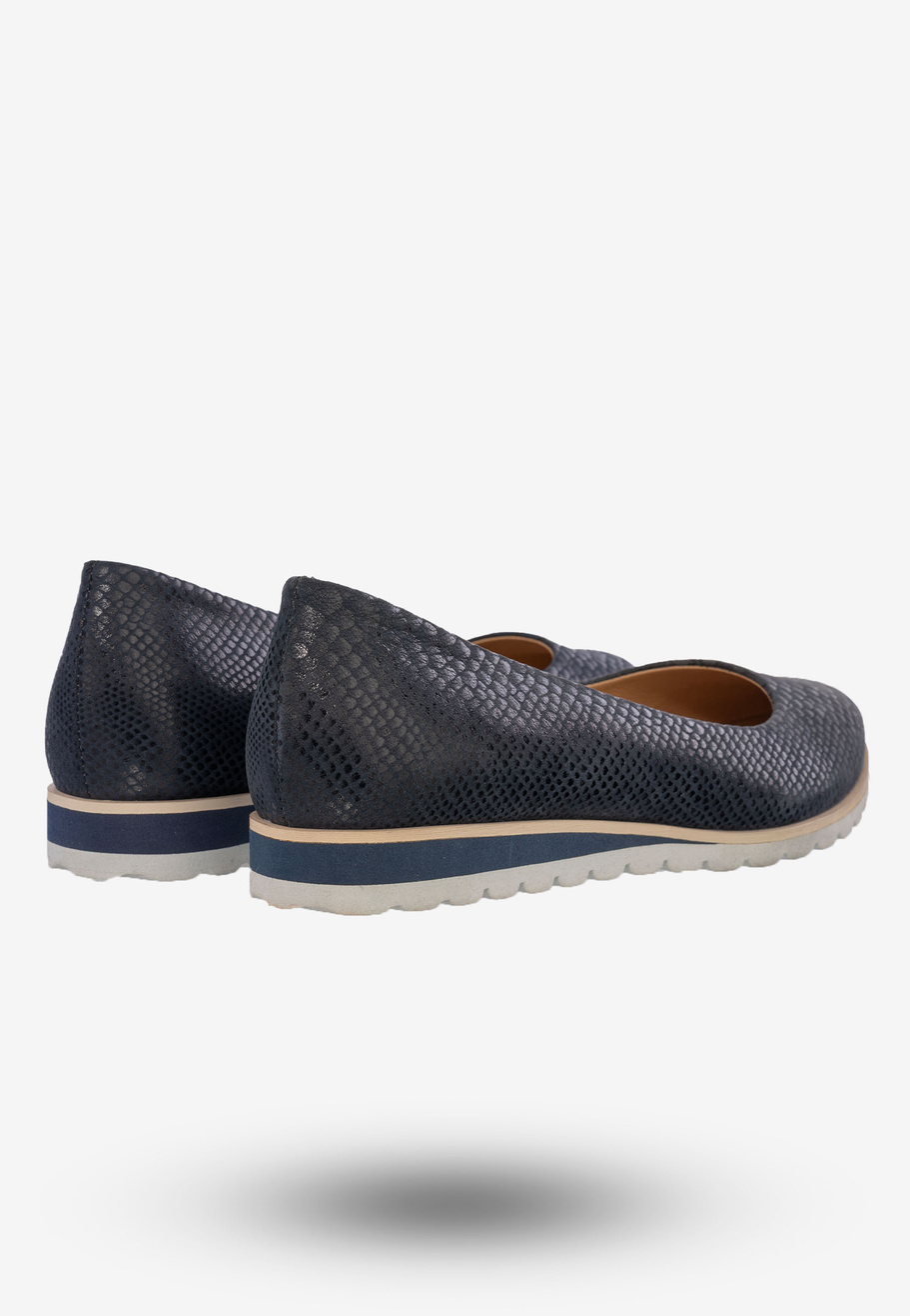 Półbuty Damskie Buty Skórzane Eleganckie Granatowe eSKa 1126