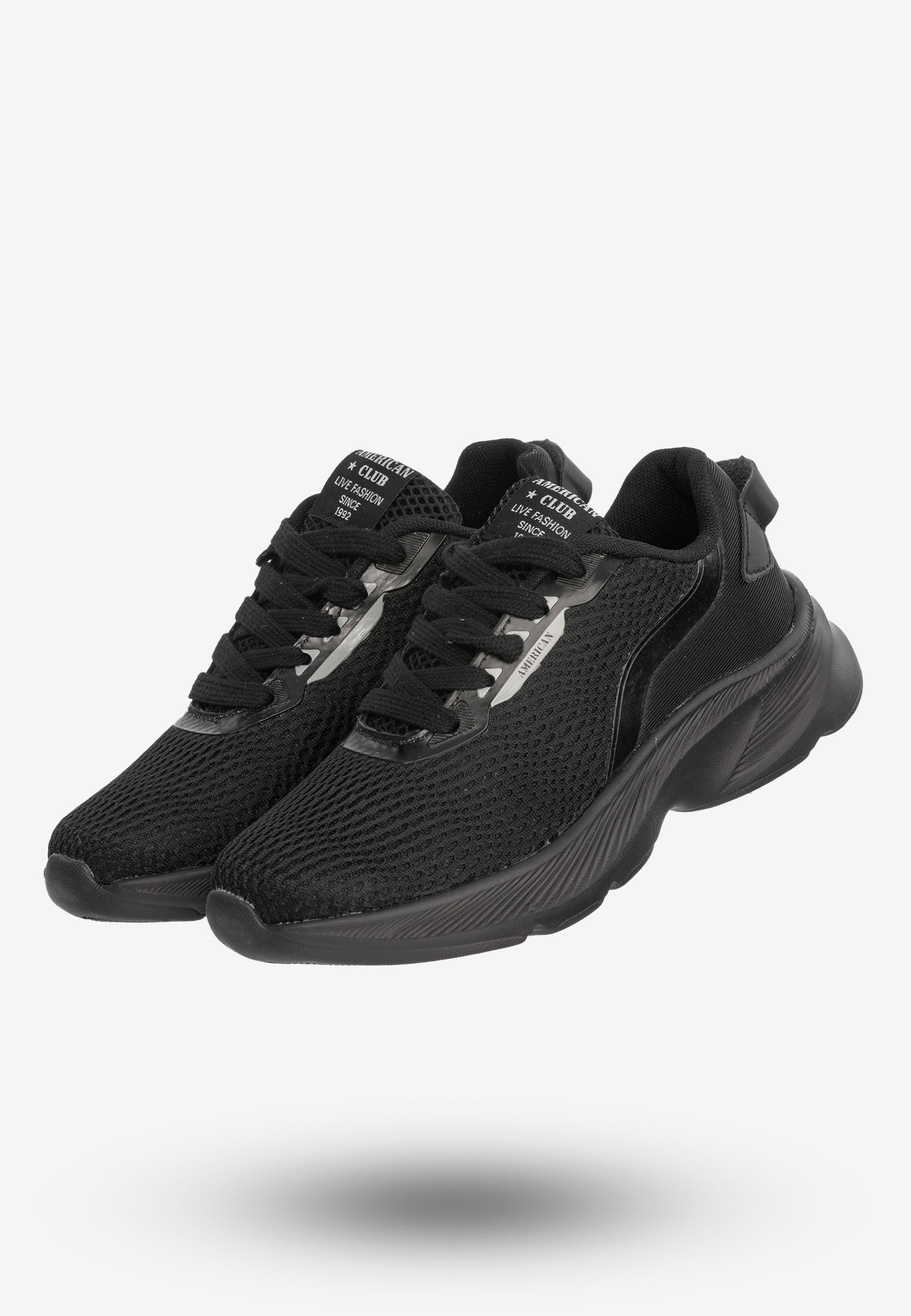 Buty Sportowe Młodzieżowe Sneakersy Stylowe American Club Czarne RL101/23