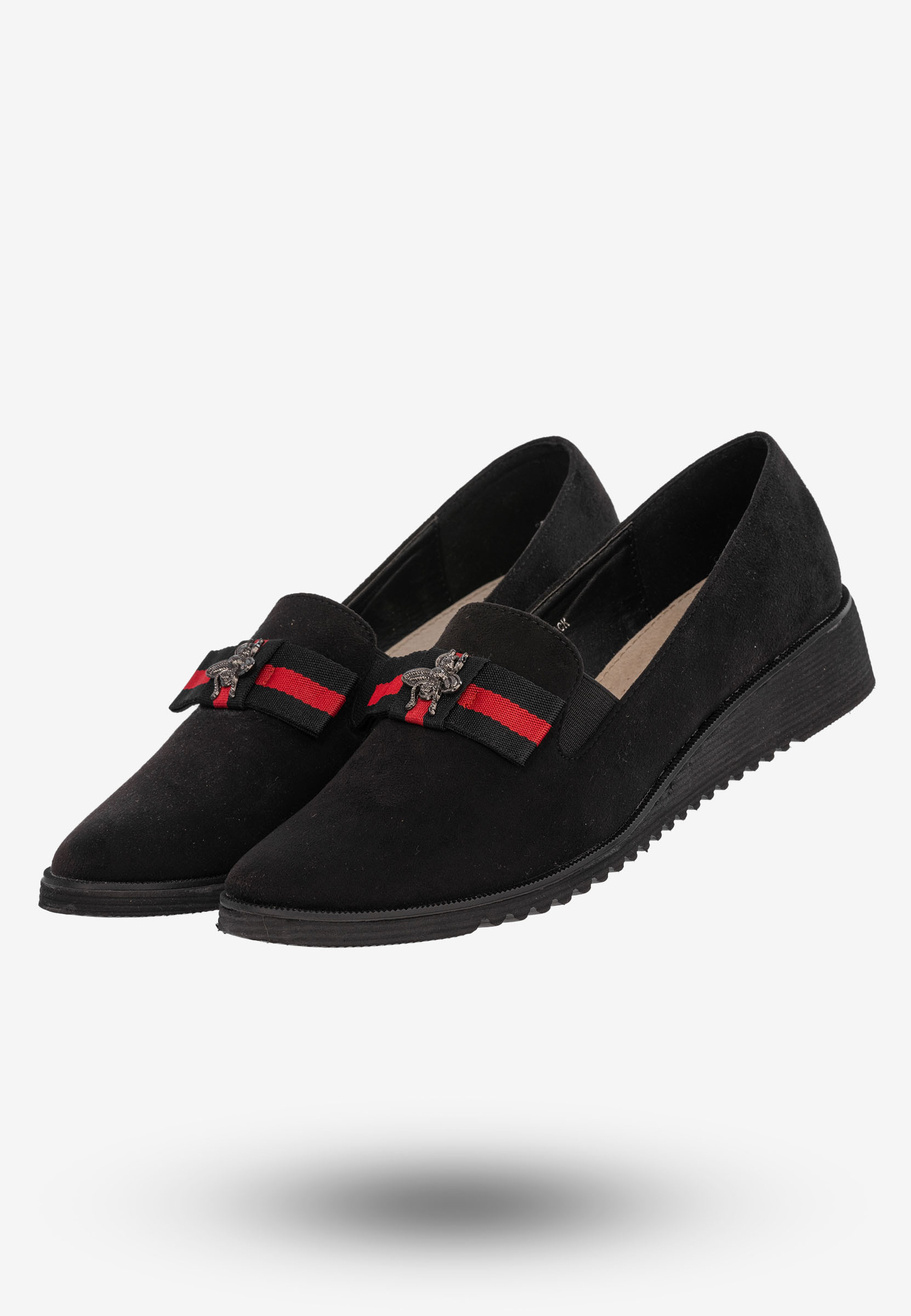 Mokasyny Damskie Buty Eleganckie Wygodne Czarne Goodin GD-FL325