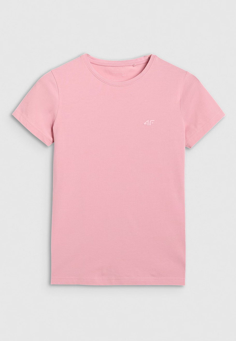 Koszulka Damska 4F T-shirt Slim Fit Gładki Różowy 4FWMM00TTSHF2255
