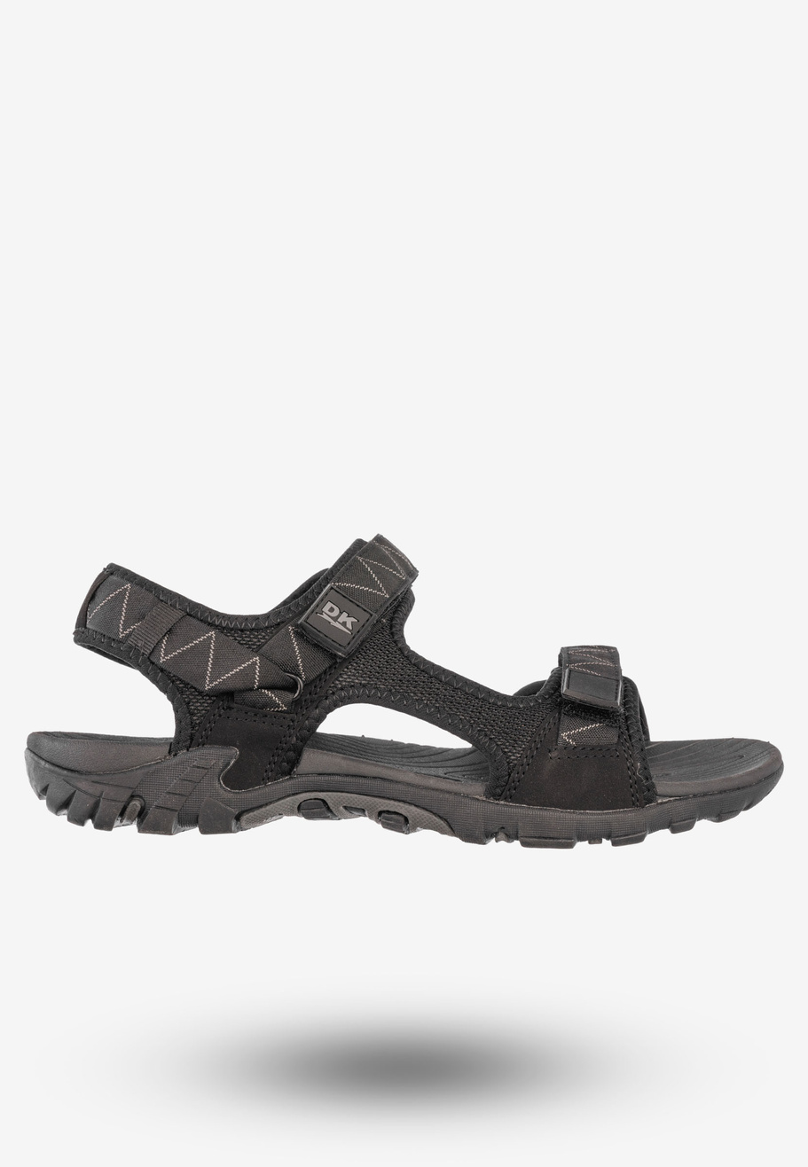 Sandały Męskie Ekoskóra Buty Na Rzepy Letnie DK Czarny/Szary S9507