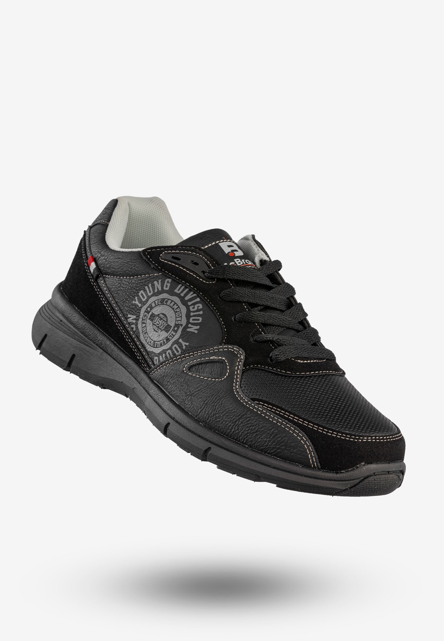 Sneakersy Męskie McBraun Ekoskóra Buty Sportowe Czarne 24MN03-6754