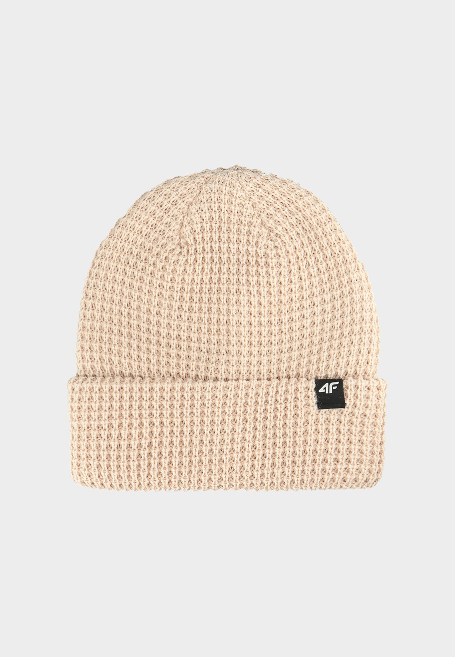 Czapka 4F Czarna Zimowa Uniseks Sportowa Beanie Beżowa 4FWAW25ACAPU558