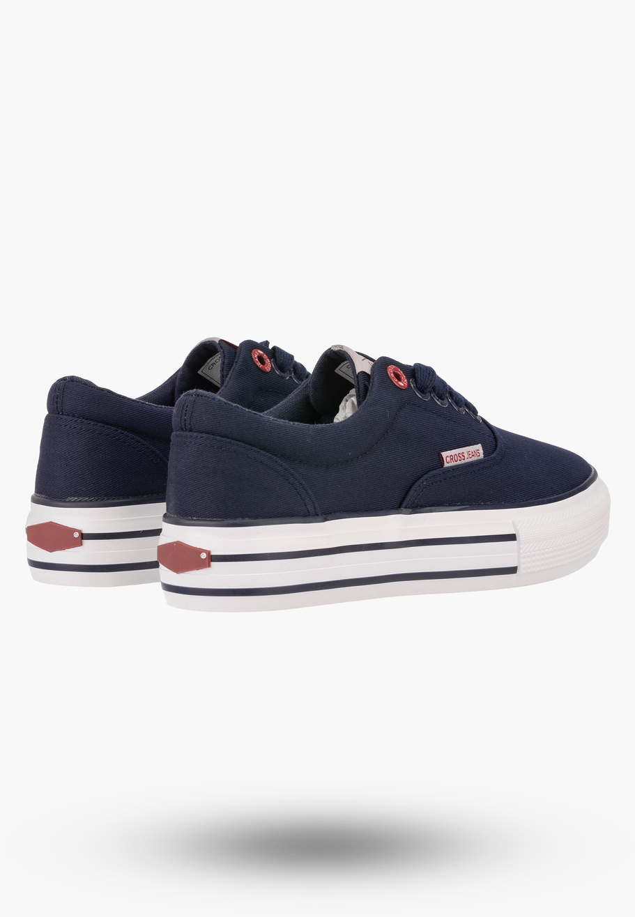 Trampki Damskie CROSS JEANS Granatowe Buty Materiałowe FF2R4003C