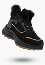 Botki Damskie Buty na platformie Sneakersy Ocieplane Trzewiki Czarne