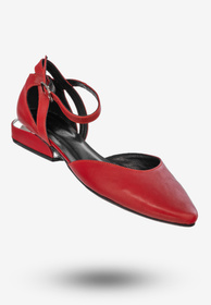 Półbuty Damskie Buty Skóra Naturalna Czerwone Lovsoka 204