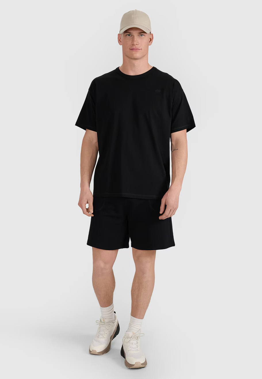 T-Shirt Uniseks 4F Oversize Koszulka z krótkim rękawem Czarna 4FWSS25TTSHU1972