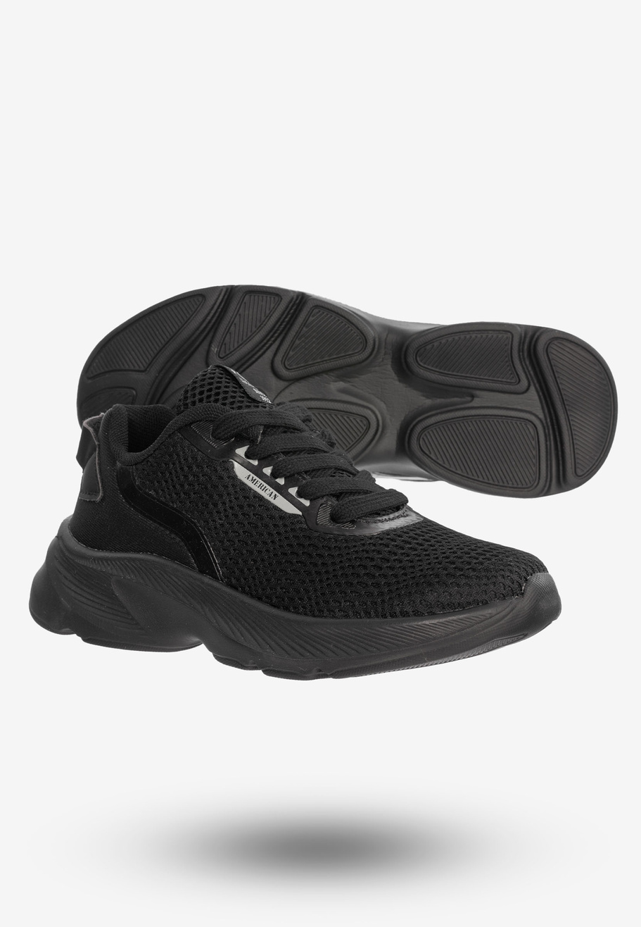 Buty Sportowe Młodzieżowe Sneakersy Stylowe American Club Czarne RL101/23
