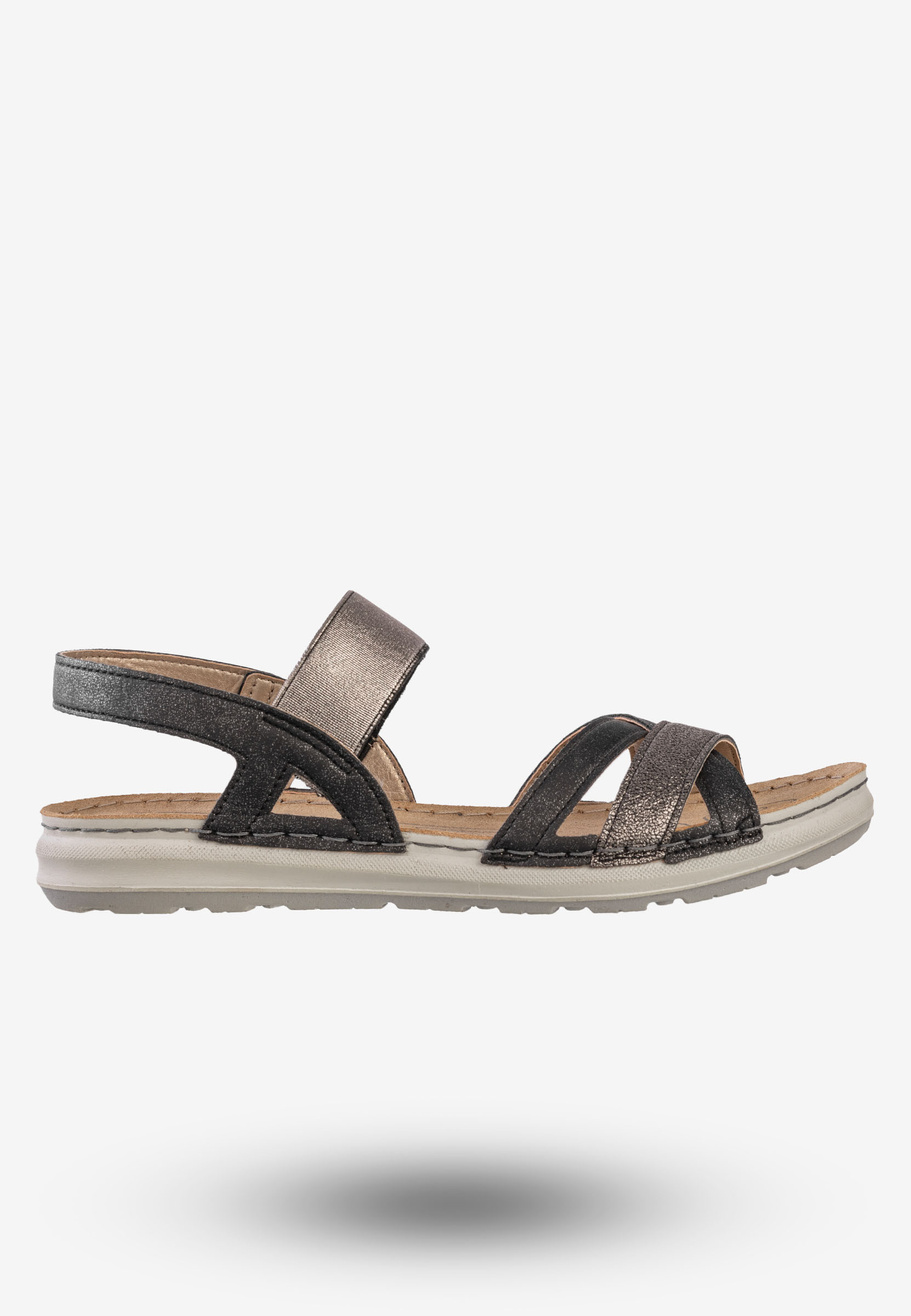 Sandały Damskie Ekoskóra Buty Wygodne Inblu Czarny EA000015