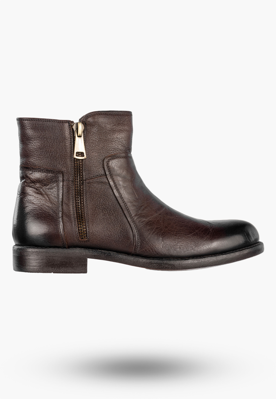 Buty Męskie JOHN DOUBARE Skórzane Botki Trzewiki Brązowe 162B-01D32R