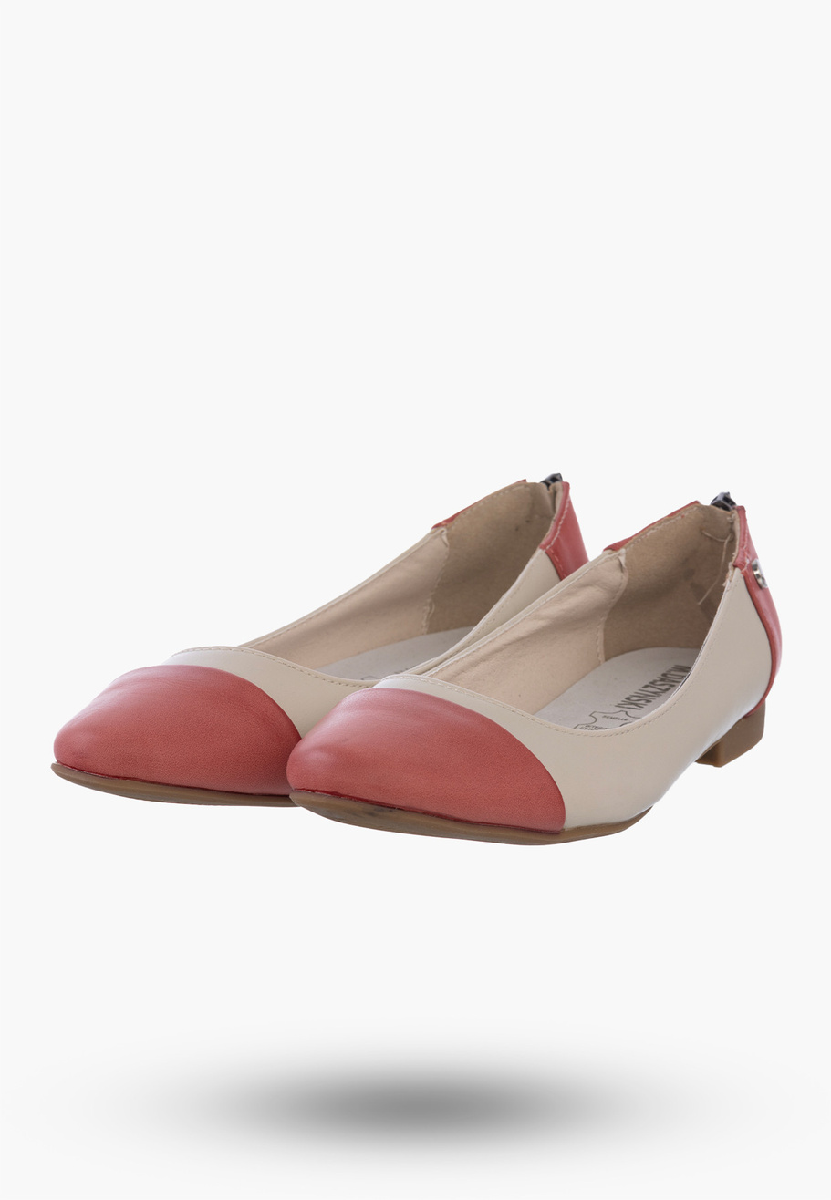 Buty Damskie Baleriny Beżowe Ekoskóra MR1460-1