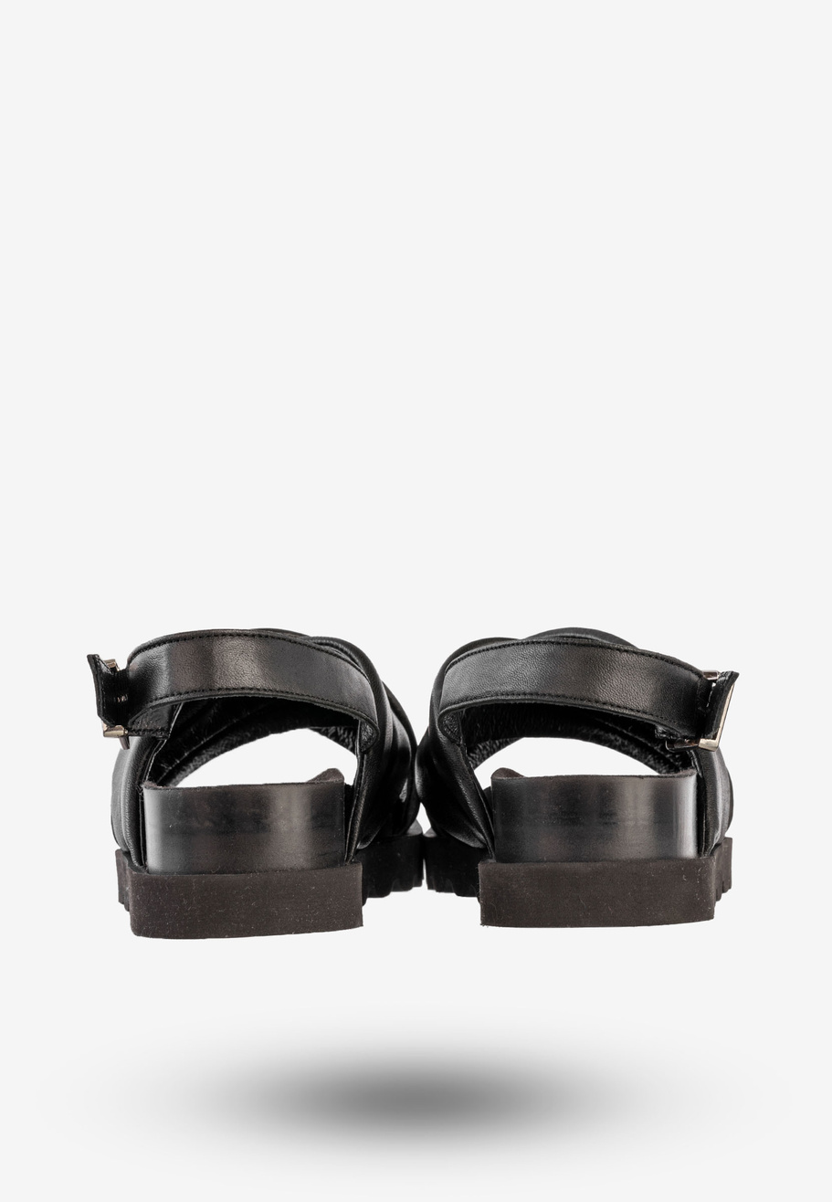 Sandały Damskie Skórzane Buty Eleganckie Klasyczne Czarne EMMA 8832