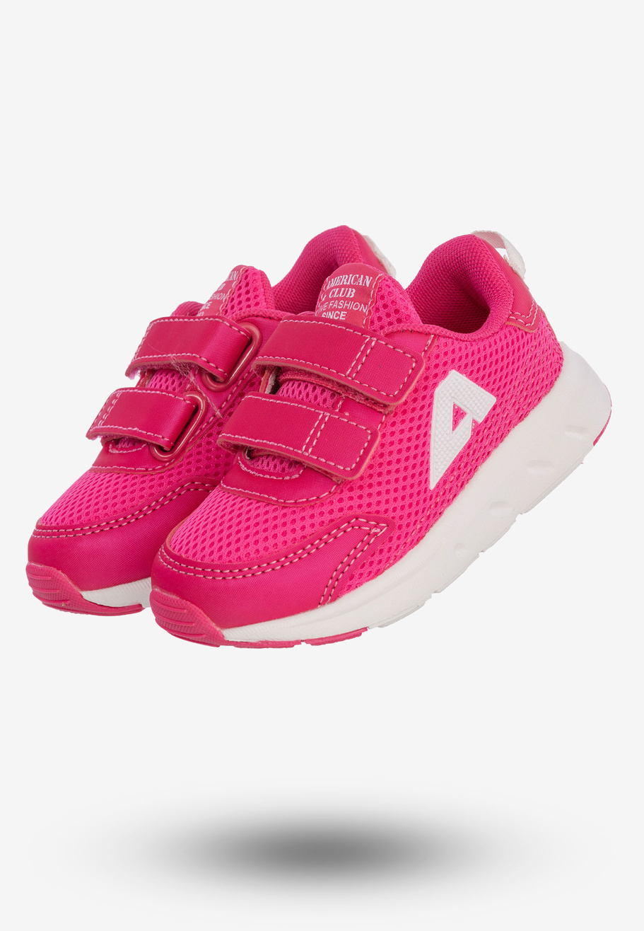 Buty Sportowe Dla Dziewczynki Dziecięce Na Rzepy American Club Różowe ES127/23