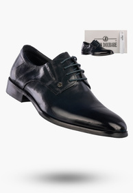 Buty Męskie JOHN DOUBARE Skórzane Półbuty Wizytowe Granatowe E22-5-178