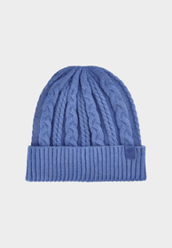 Czapka Damska Sportowa 4F Zimowa Beanie Prążkowana z Wiskozą Denim 4FWAW24ACAPF457