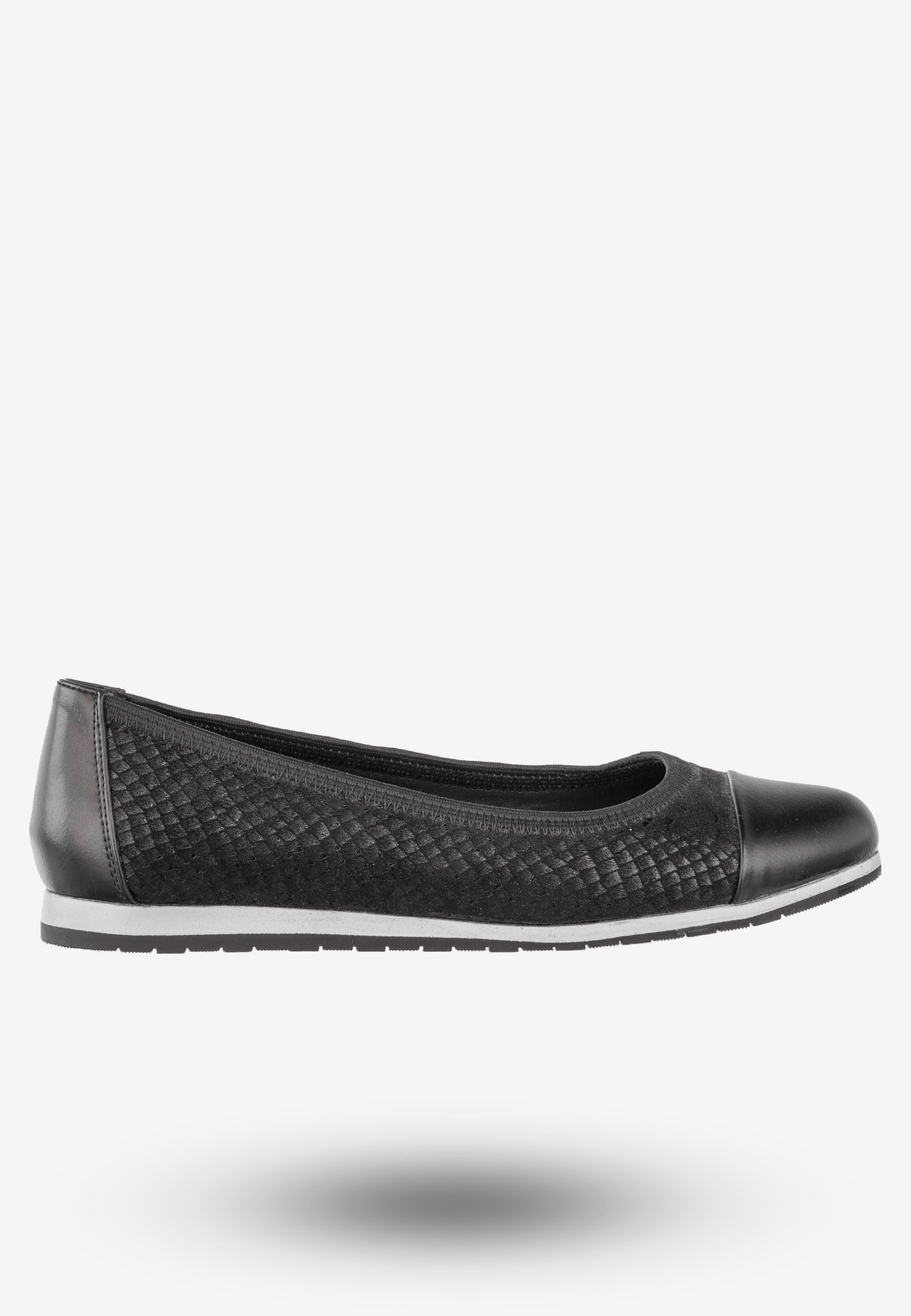Baleriny Damskie Półbuty Wsuwane Buty Eleganckie Sergio Leone Czarne